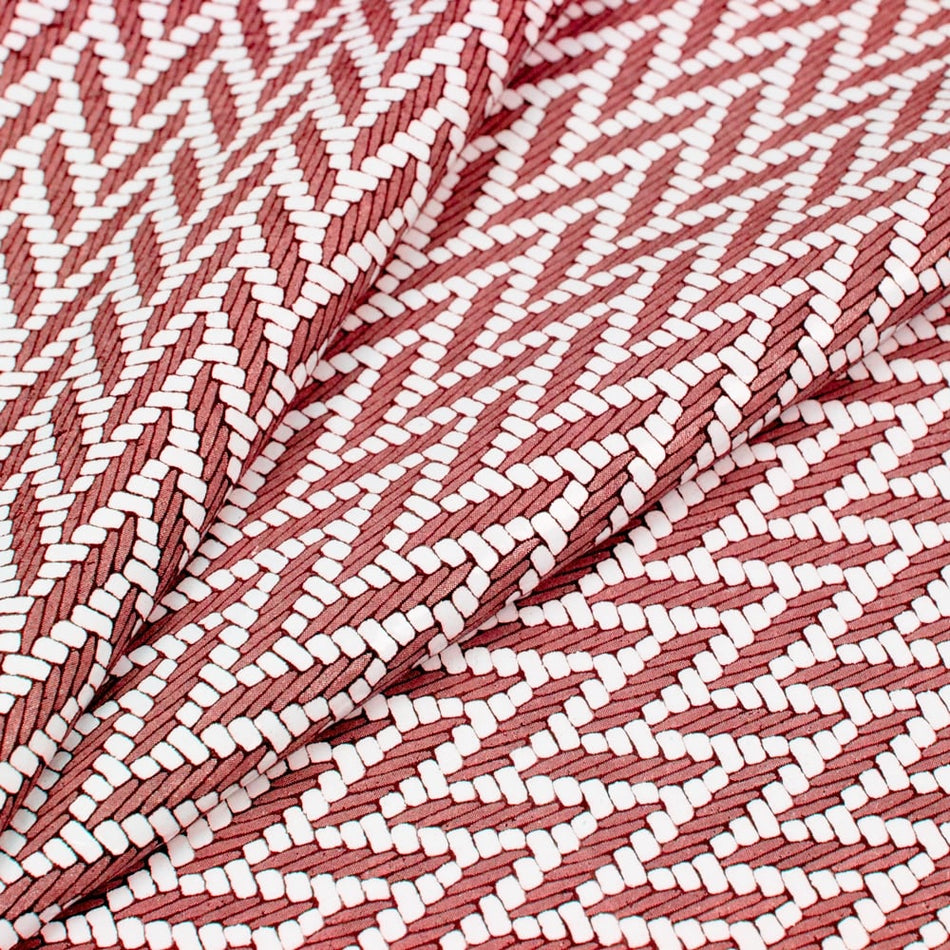 Suede Leather w Herringbone Print