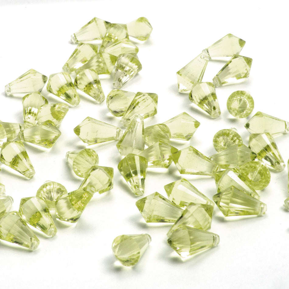 Diamond Faceted Teardrop Beads - Horizontal Drilled - 12x8mm (24 Pack)