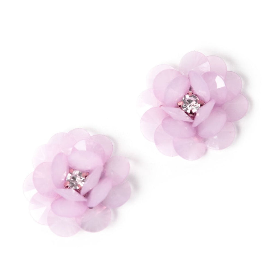 Flower Beaded Crystal Rose Bloom (Pair)
