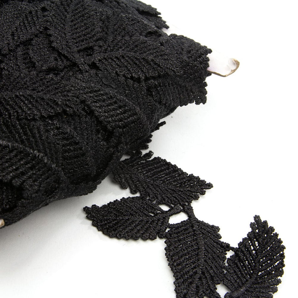 Lace Guipure Trim w Dainty Leaves