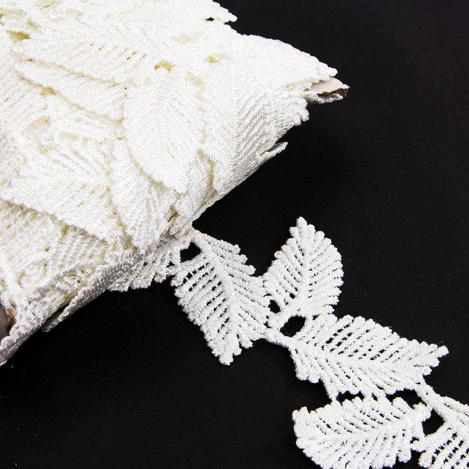 Lace Guipure Trim w Dainty Leaves