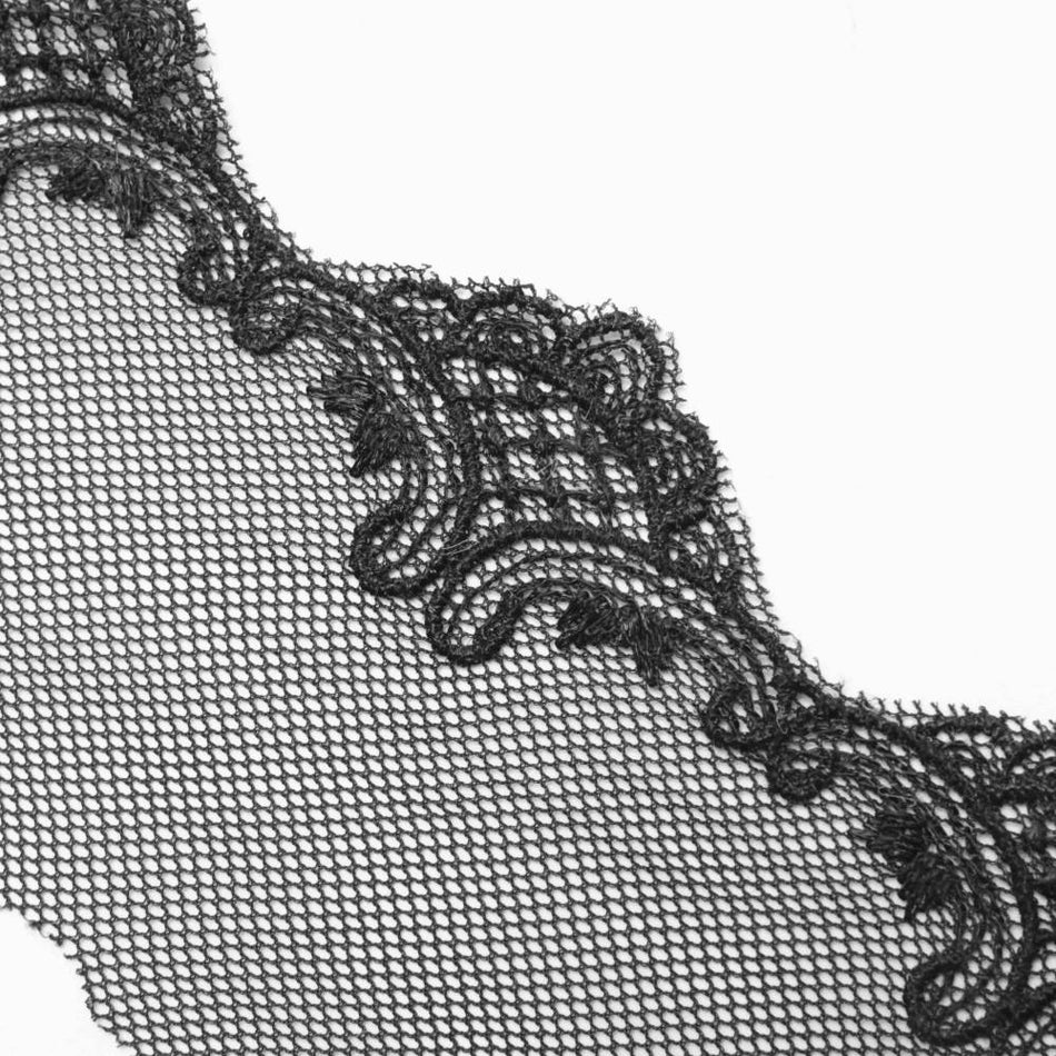 Lace Galloon Trim w Embroidered Edging