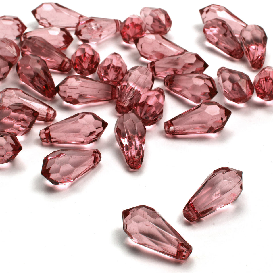 Briolette Faceted Teardrop Beads - Horizontal Drilled - 18x9mm (24 Pack)