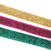 Velvet Elasticated Stretch Ribbon w Glitter - 16mm