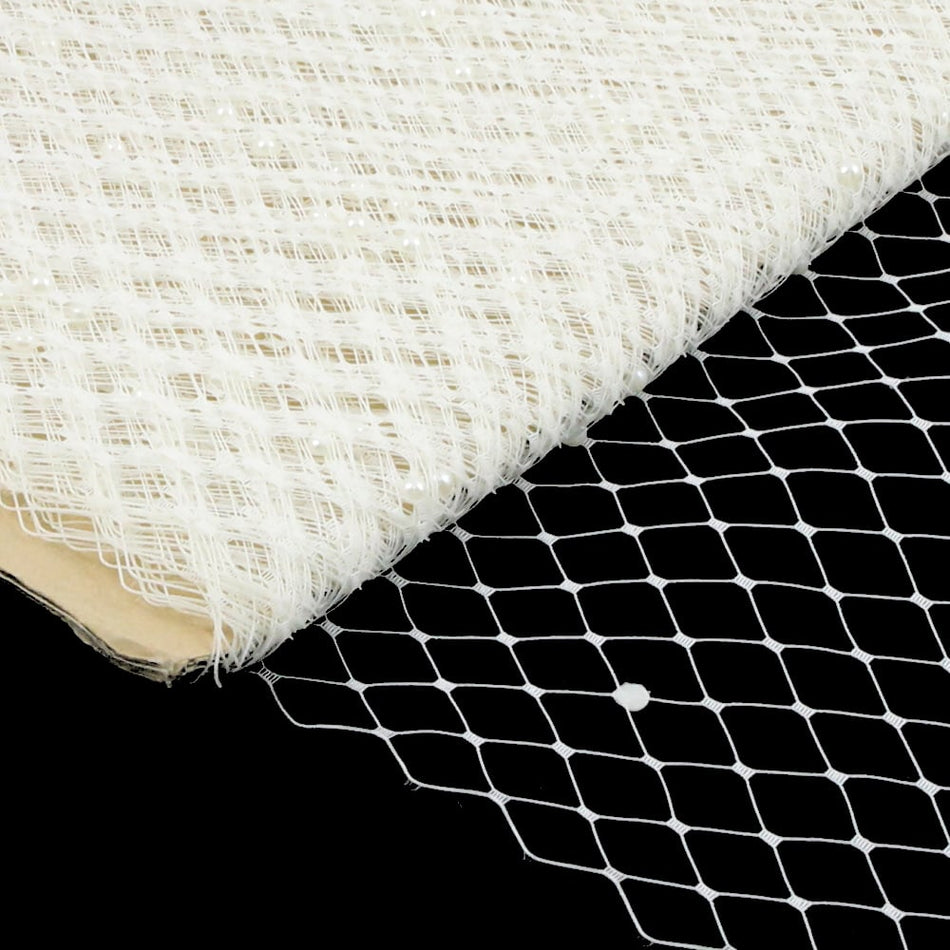Merry Widow Veiling w Pearls - 30cm / 12"