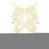 Scroll Wings (Left & Right) Royal Swirl Embroidered Motif (Pair)