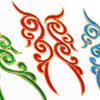 Scroll Wings (Left & Right) Royal Swirl Embroidered Motif (Pair)