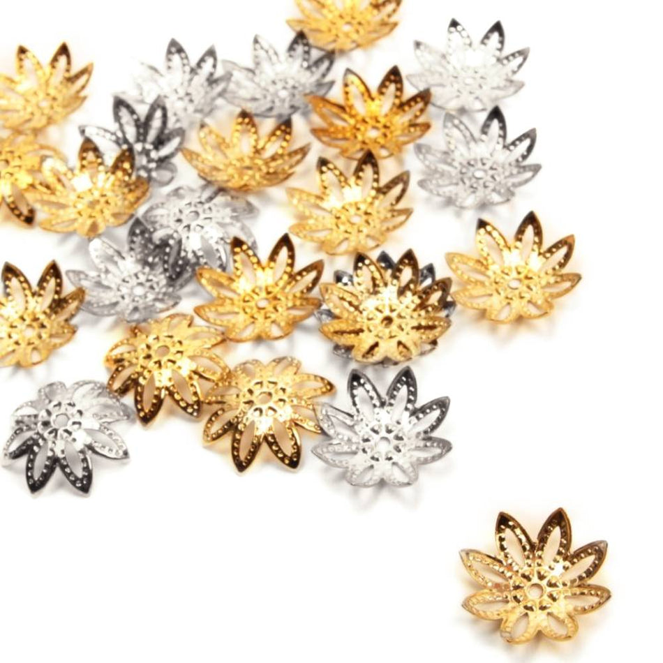 Pointed Petal Flower Metal Embellishments (24 Pack)