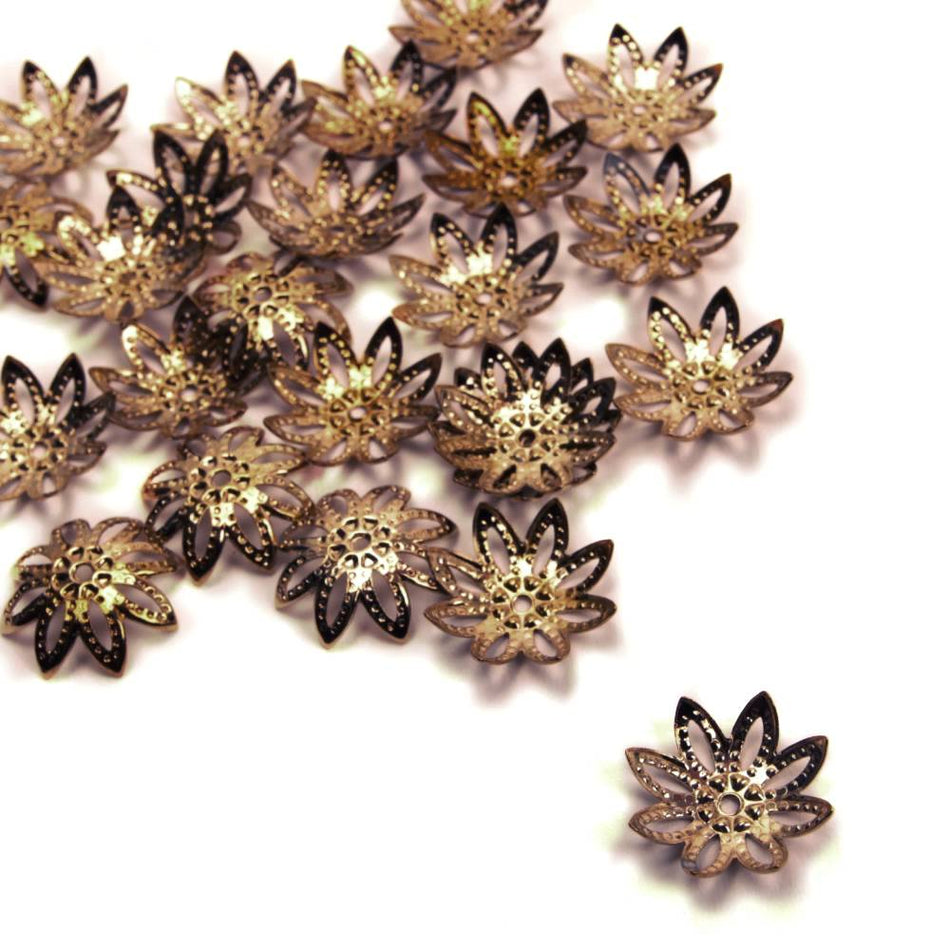 Pointed Petal Flower Metal Embellishments (24 Pack)