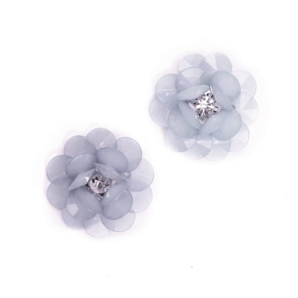 Flower Beaded Crystal Rose Bloom (Pair)