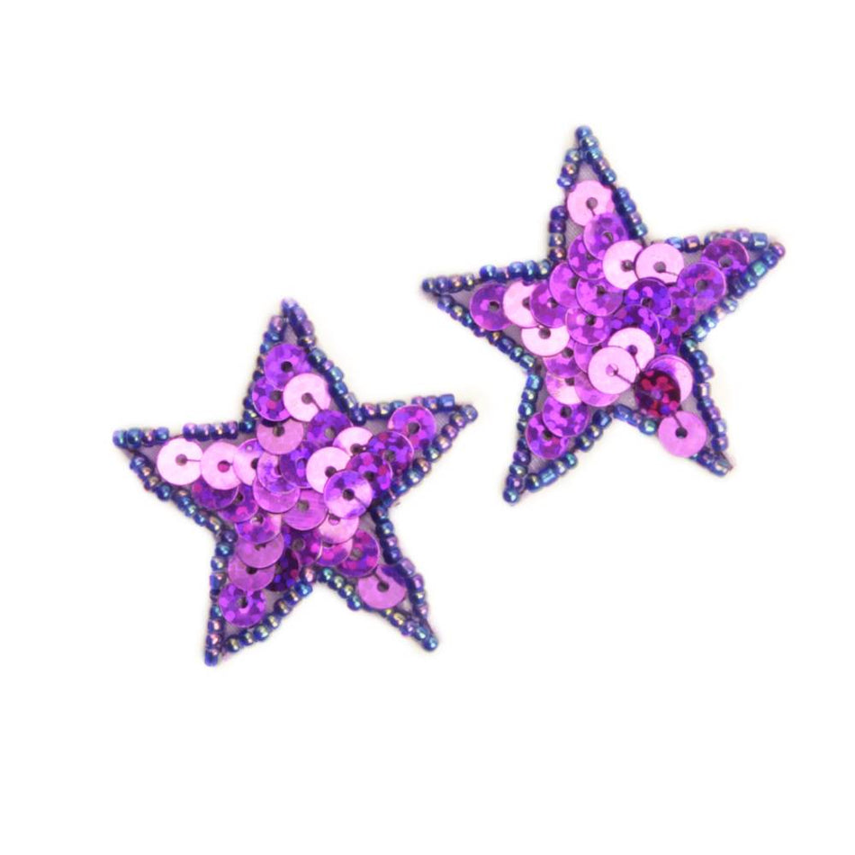 Star Sequin & Beaded Motif (Pair)