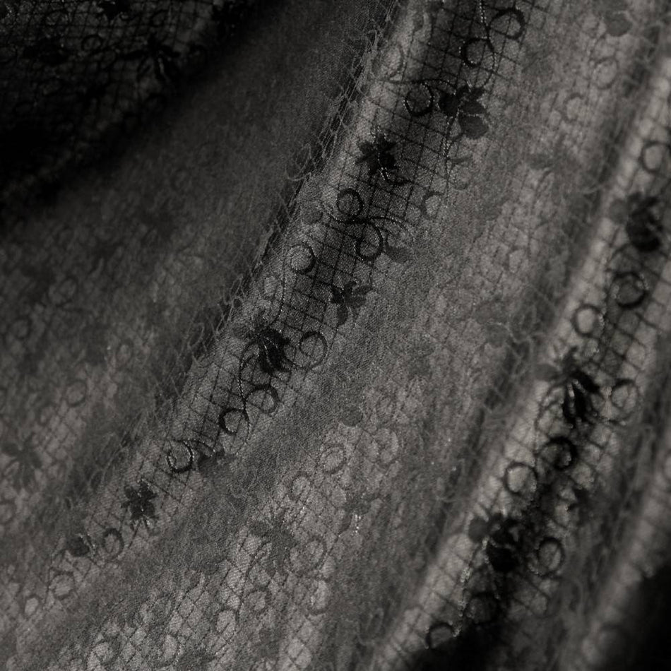 Floral Lattice Jacquard Powernet Mesh