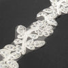 Floral Vine Embroidered Trim w Crystals