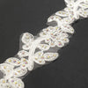 Floral Vine Embroidered Trim w Crystals
