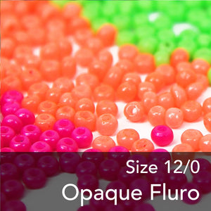 Opaque Fluro Round Glass Seed Beads - 12/0 1.9mm