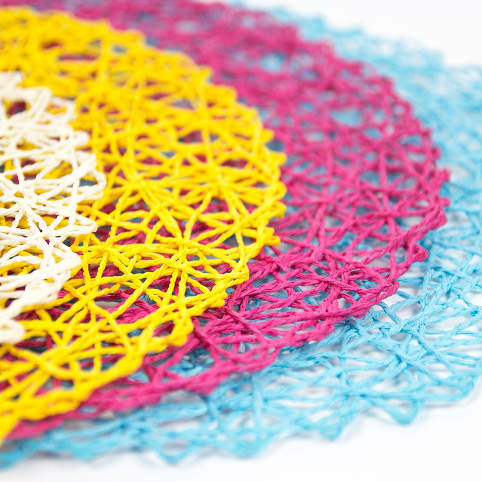 Paper Woven Flat Round Mat Base - Open Web 38cm/15"