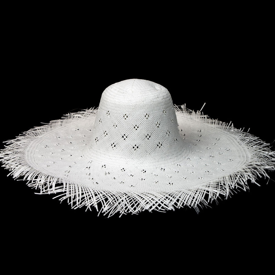 Paper Woven Capeline w Diamond Cutouts