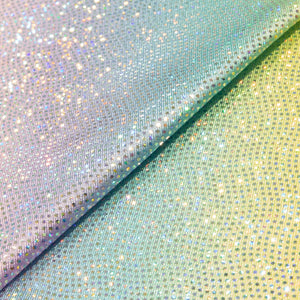 Pastel Rainbow Hologram Foil/Fog Finish Nylon Spandex