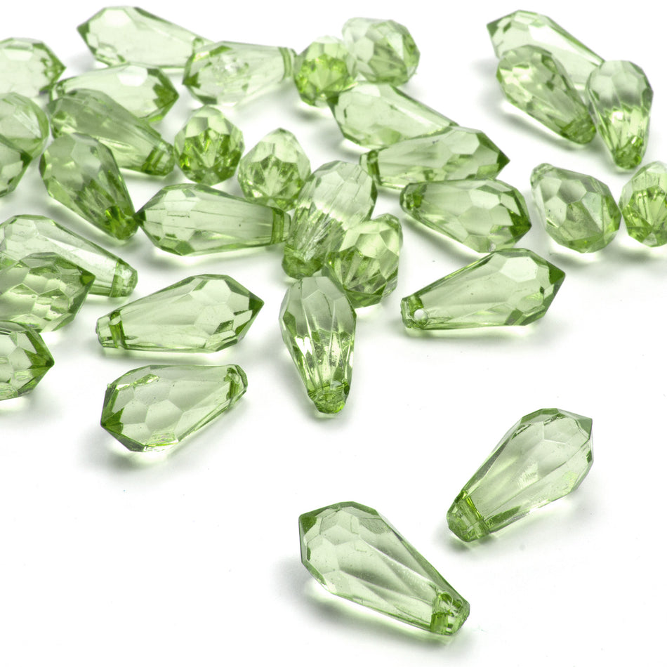 Briolette Faceted Teardrop Beads - Horizontal Drilled - 18x9mm (24 Pack)