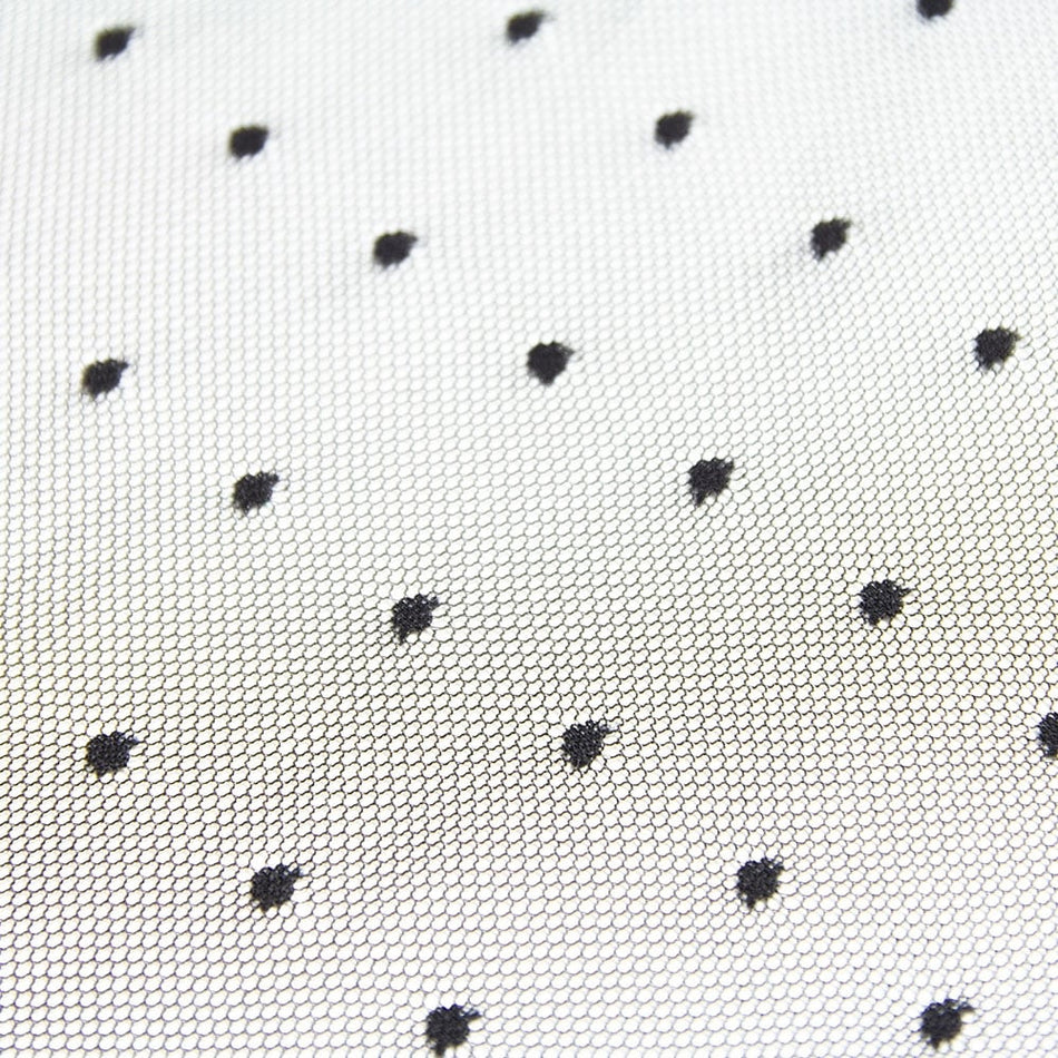 Polka Dots Spots Stretch Mesh