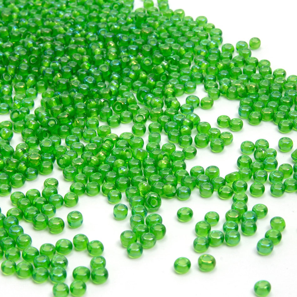 Colour-Lined Round Glass Seed Beads - 8/0 3.1mm