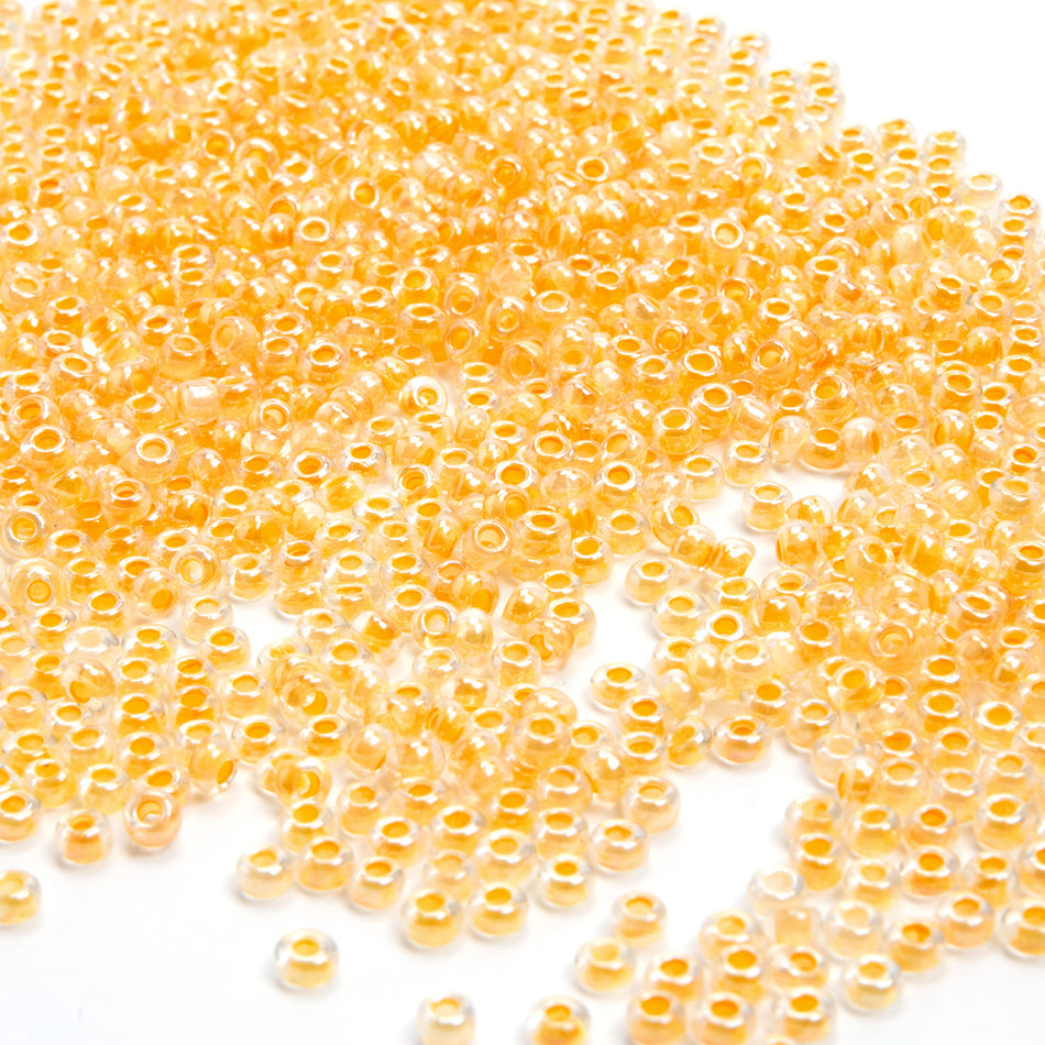 Colour-Lined Round Glass Seed Beads - 8/0 3.1mm