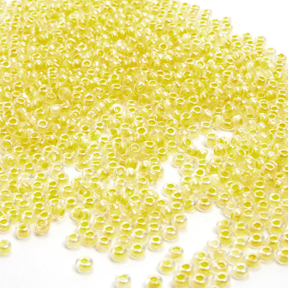 Colour-Lined Round Glass Seed Beads - 8/0 3.1mm