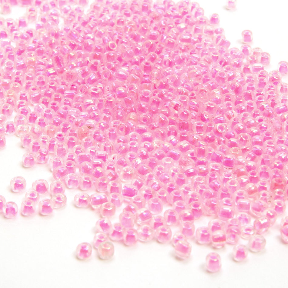 Colour-Lined Round Glass Seed Beads - 8/0 3.1mm