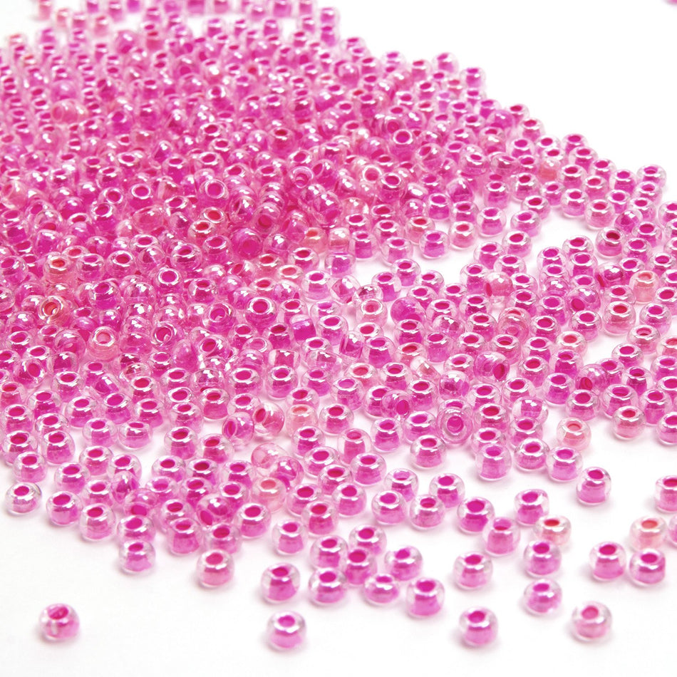 Colour-Lined Round Glass Seed Beads - 8/0 3.1mm