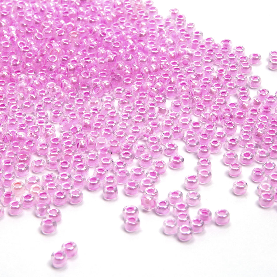 Colour-Lined Round Glass Seed Beads - 8/0 3.1mm