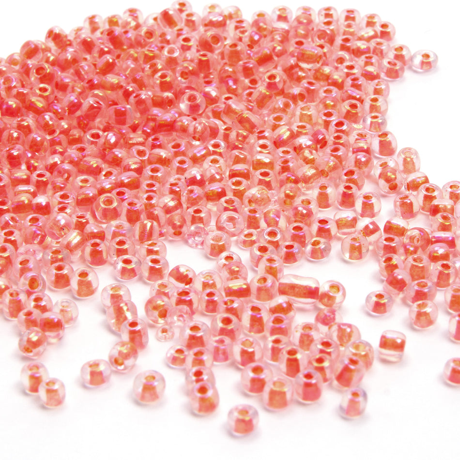 Colour-Lined Round Glass Seed Beads - 8/0 3.1mm