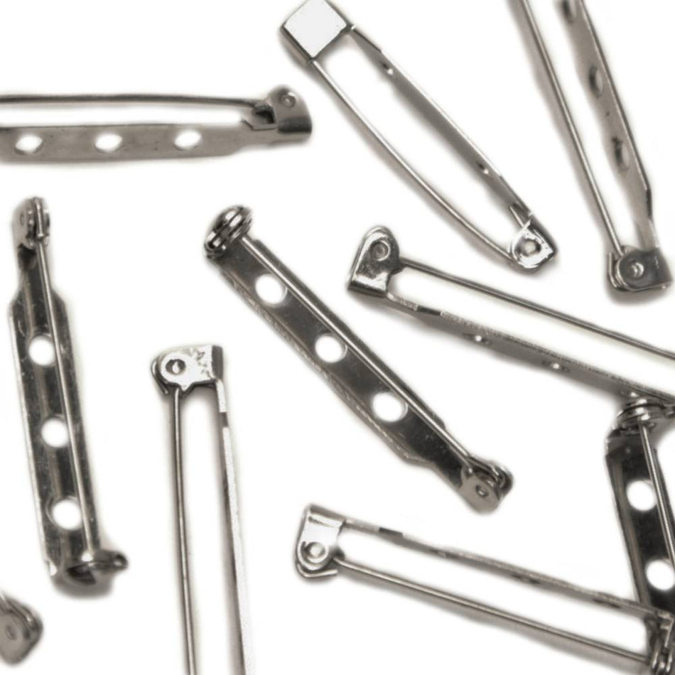 Brooch Pins - Safety Back w Sew-on Holes (10 Pack)