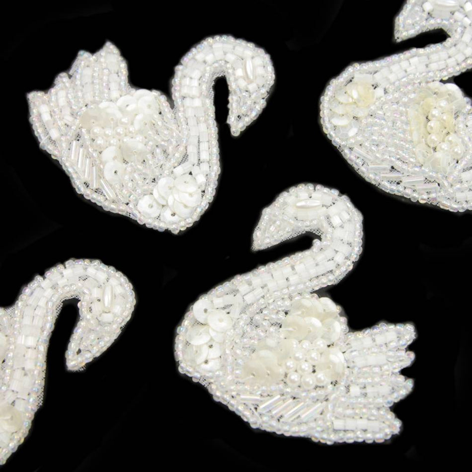 Swan Sequin & Beaded Motif