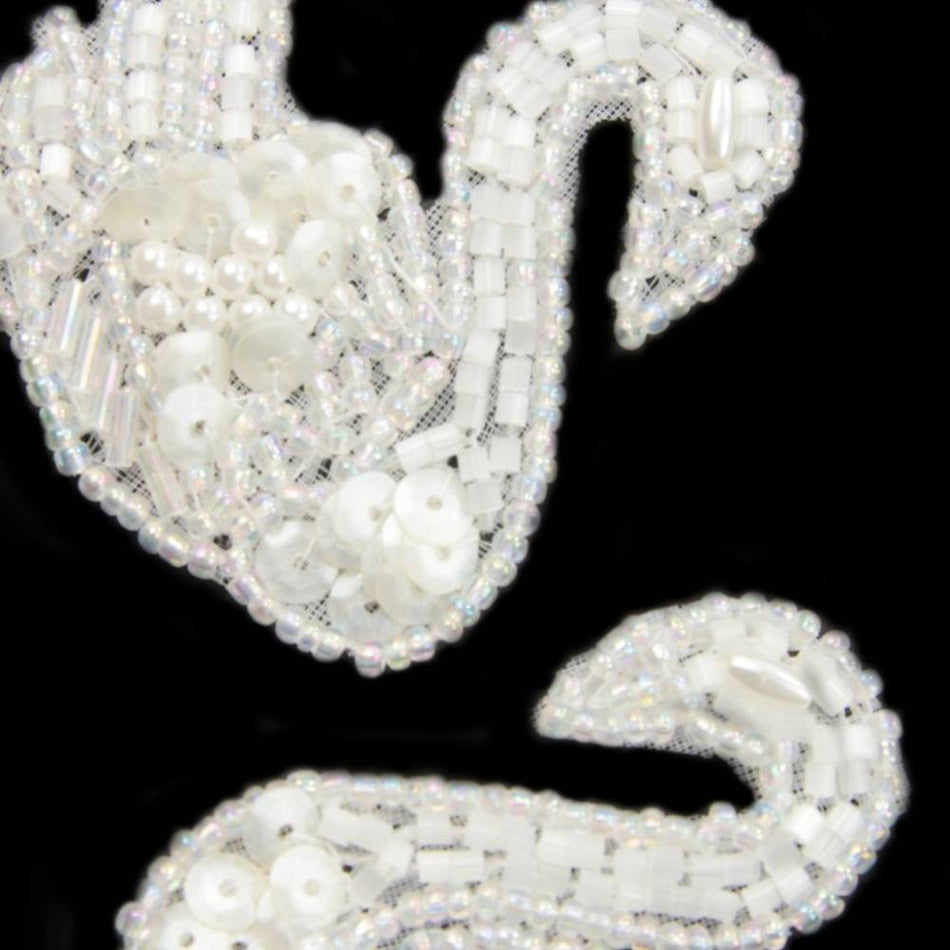 Swan Sequin & Beaded Motif