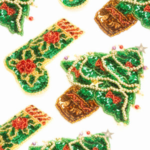 Christmas Sequin & Beaded Motif