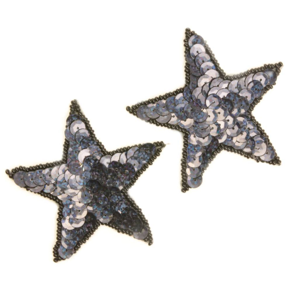 Star Sequin & Beaded Motif (Pair)