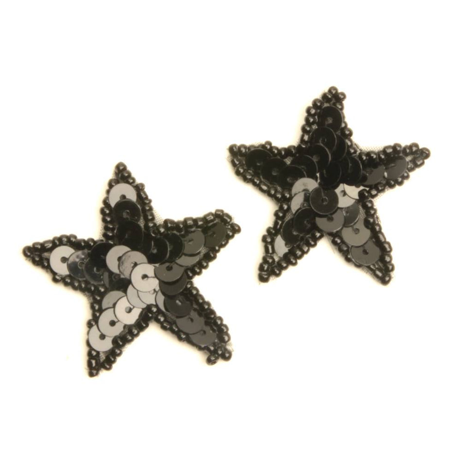 Star Sequin & Beaded Motif (Pair)