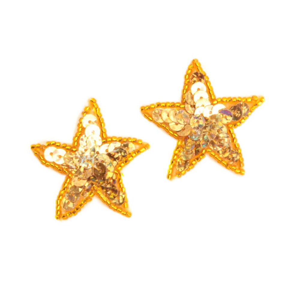 Star Sequin & Beaded Motif (Pair)