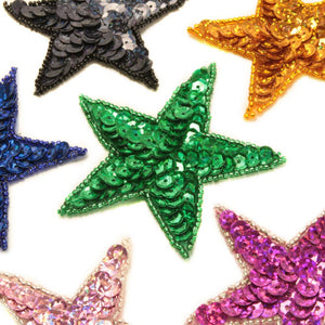 Star Sequin & Beaded Motif (Pair)