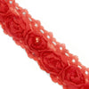 Lace Trim w 3D Fabric Roses & Pearls