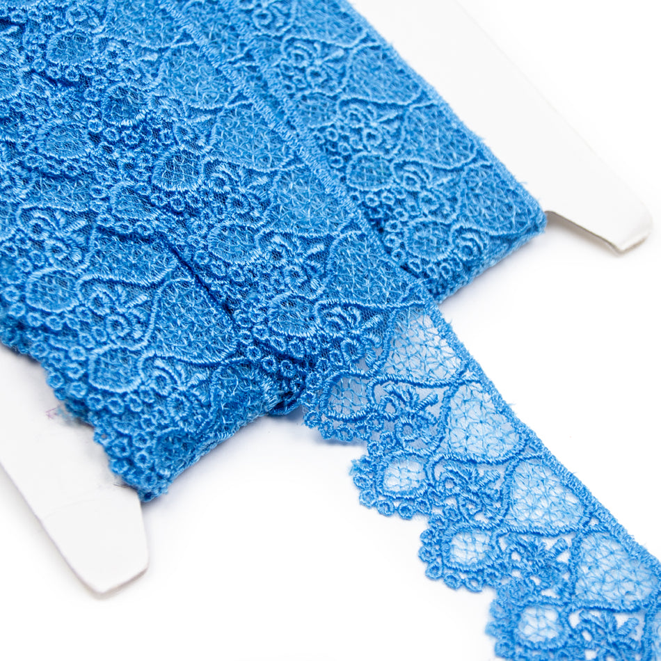Swirl Embroidered Lace Trim w Scalloped Edging