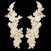 Floral & Leaf Sequin & Beaded Lace Motif (Pair)