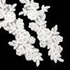 Floral & Leaf Sequin & Beaded Lace Motif (Pair)