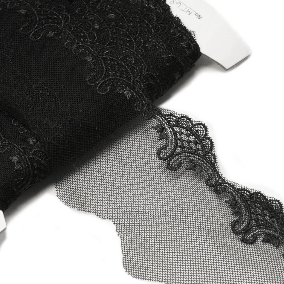 Lace Galloon Trim w Embroidered Edging