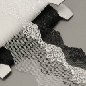 Lace Galloon Trim w Embroidered Edging