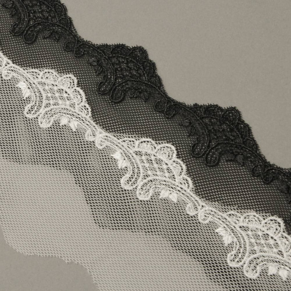 Lace Galloon Trim w Embroidered Edging