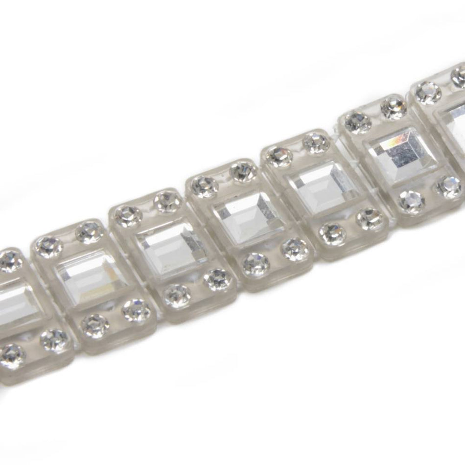 Square Rhinestones Trim w Diamante