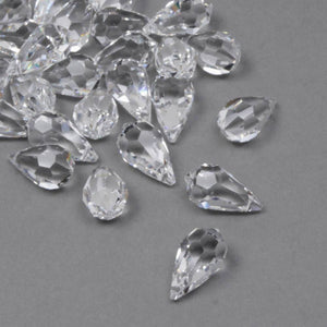 Glass Teardrop Briolette Faceted Pendant Beads - 20x12mm