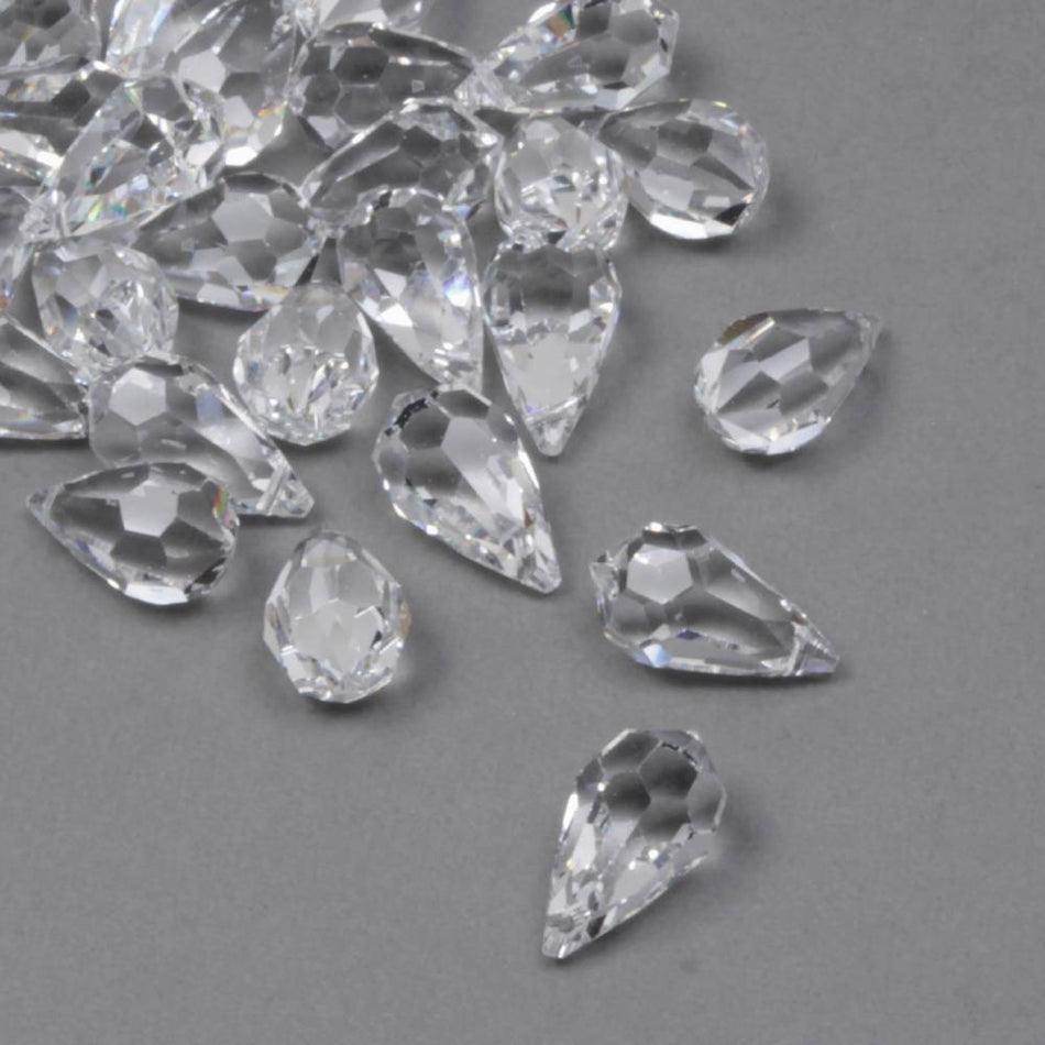 Glass Teardrop Briolette Faceted Pendant Beads - 20x12mm