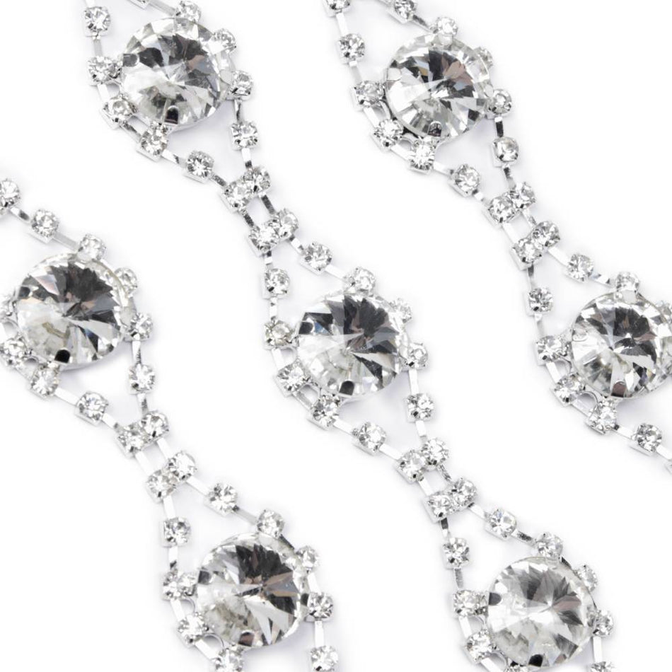 Double Diamante Wave Crystal Chain Trim